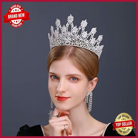 Luxury Cubic Zirconia Wedding Tiara Bridal Crown Hair Accessory main image 4